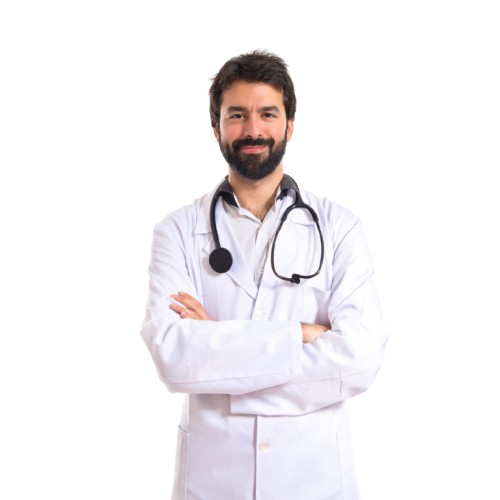 Doctor holding phone